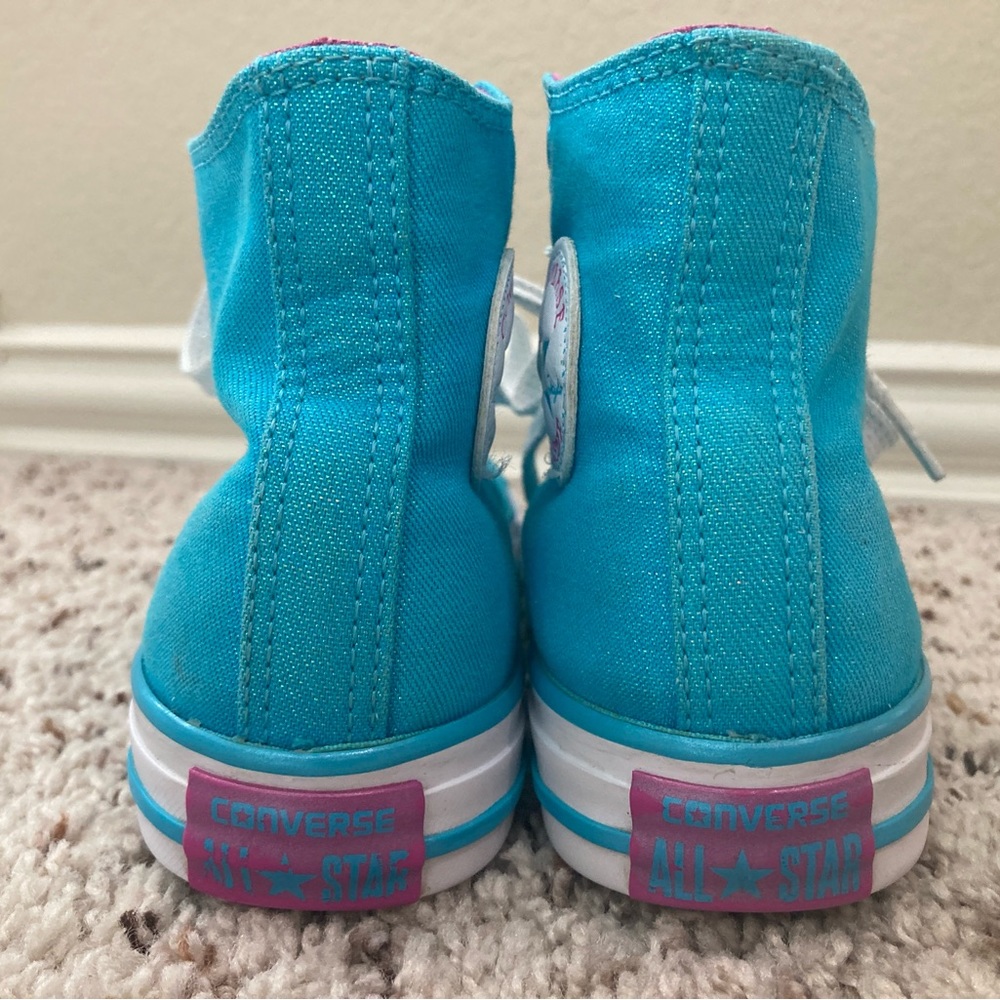 Converse Chuck Taylor All Star High-Top Sneakers – Bright Blue / Pink Lining - Picture 6 of 10